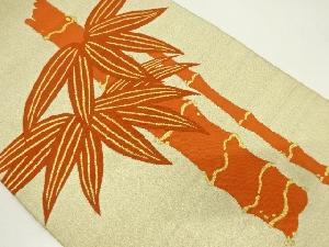 アンティーク　竹笹模様織出し本綴れ名古屋帯